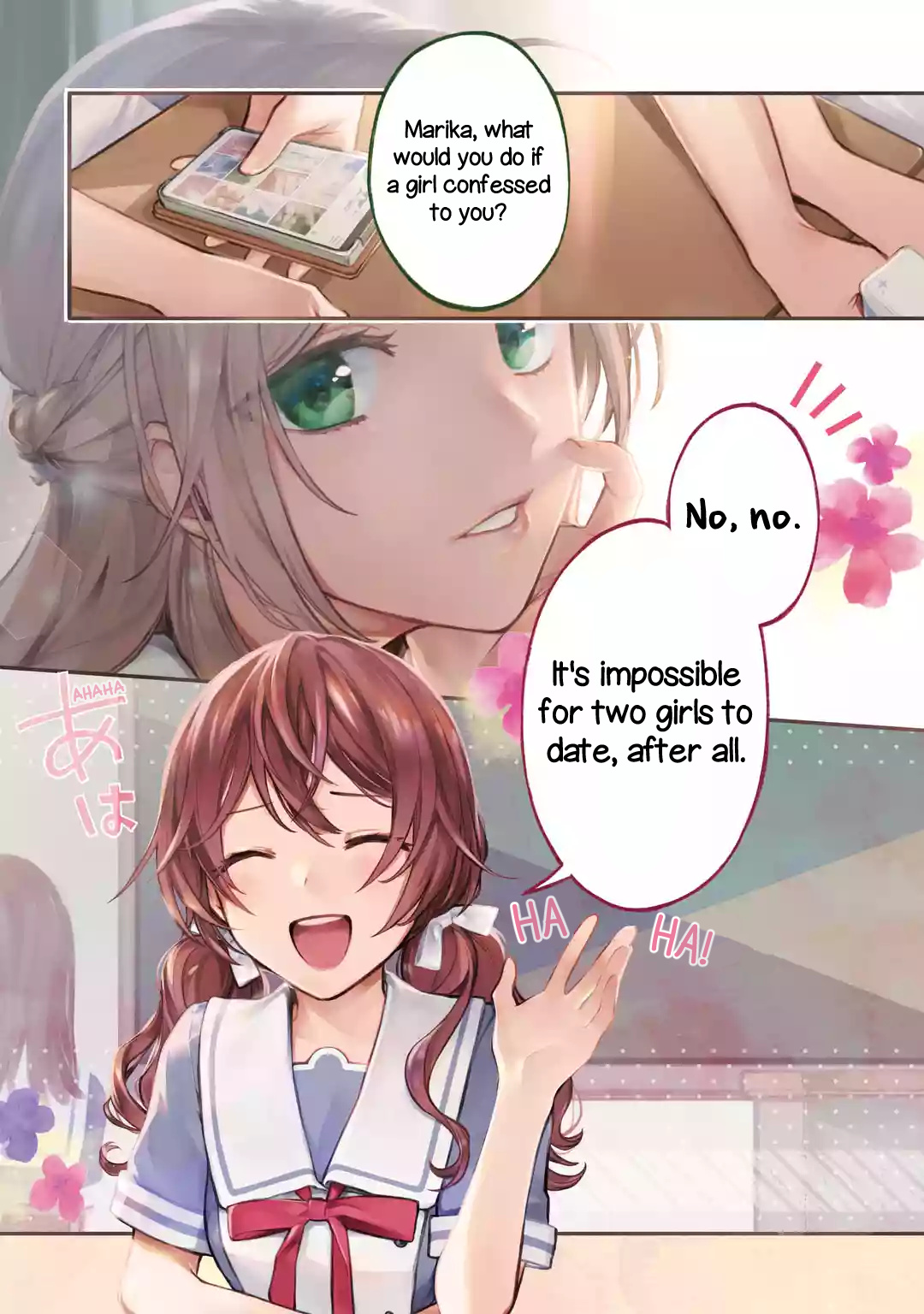 A Yuri Story About A Girl Who Insists "it's Impossible For Two Girls To Get Together" Completely Falling Within 100 Days - chapter 1 - #1