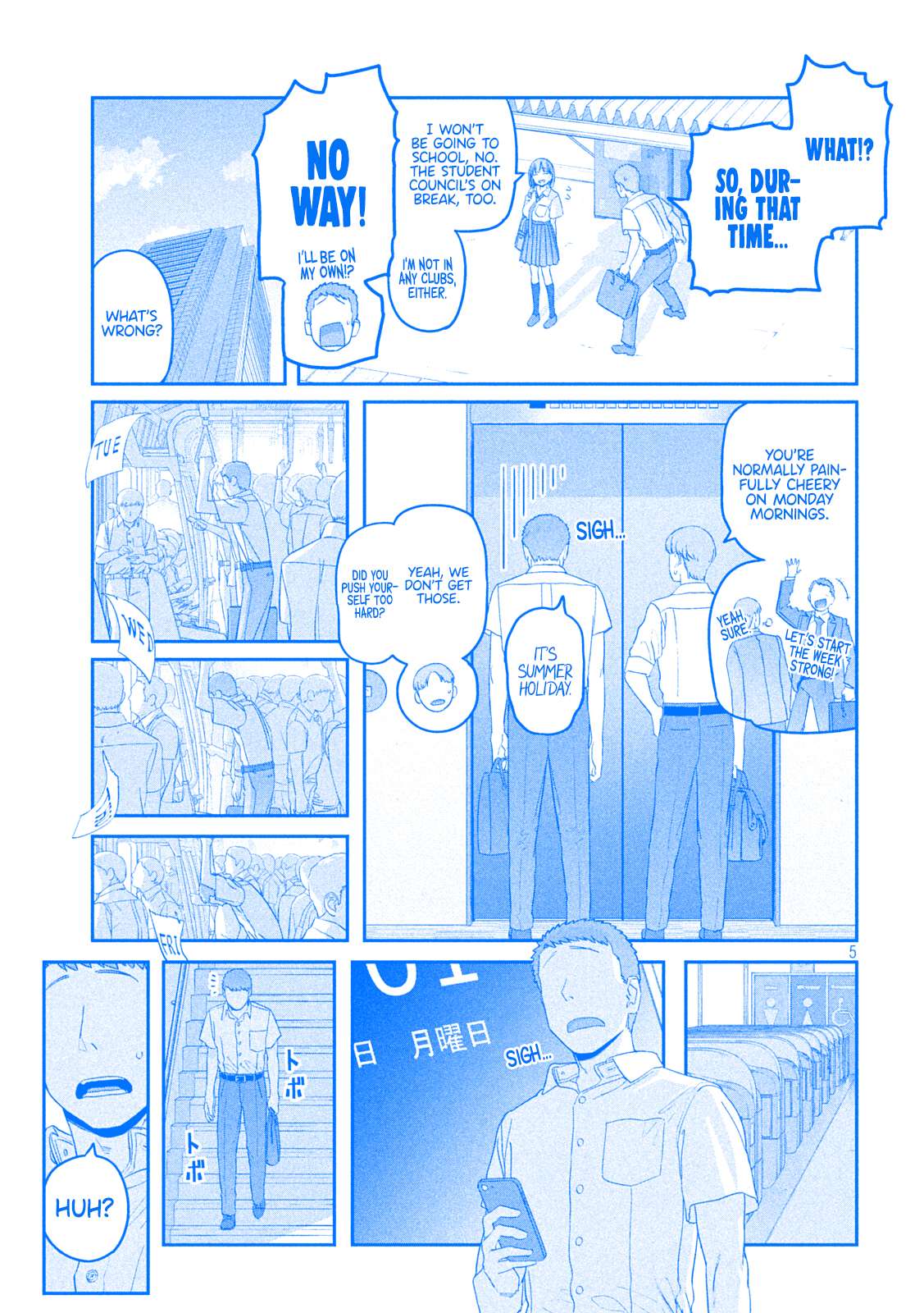 Getsuyoubi no Tawawa (Serialization) (Blue) (Fan Colored) - chapter 56 - #5