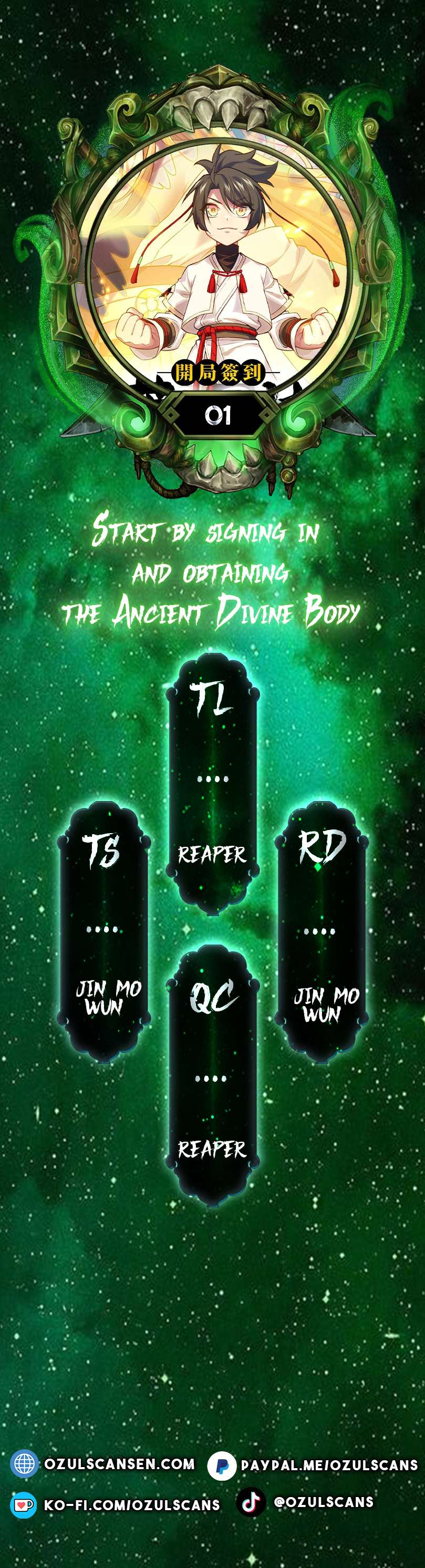 Start by signing in and obtaining the Ancient Divine Body - chapter 1 - #1